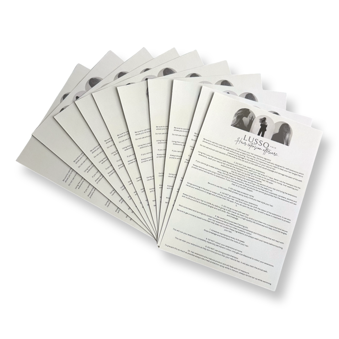 Hair Care Instructions - 10 Pack